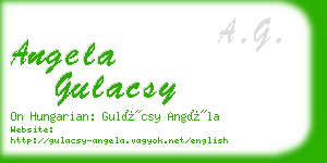 angela gulacsy business card